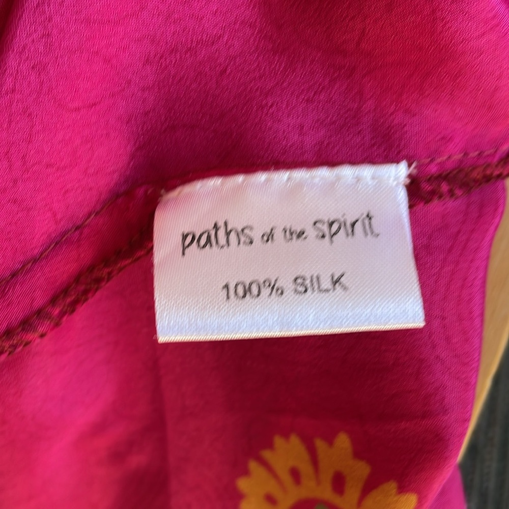 Paths of the Spirit 100% Silk Flowy Lightweight Wide Leg Pants, Size S/M 🔥RARE - Picture 6 of 9